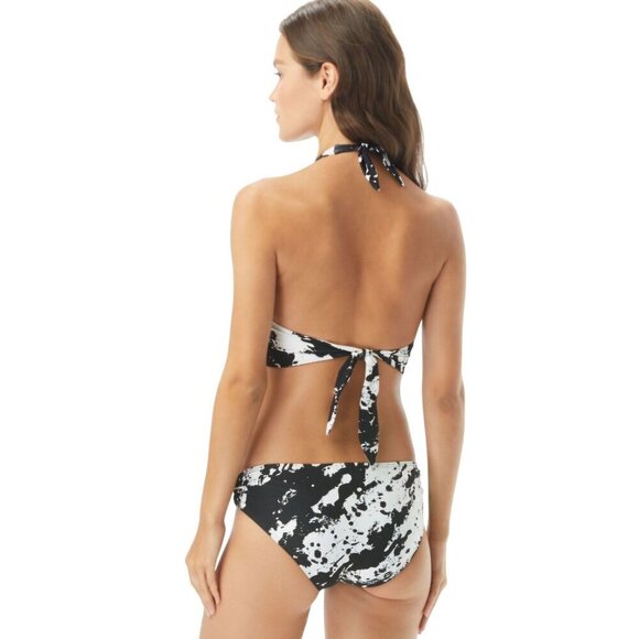 Carmen Marc Valvo Black Splash O Ring Halter Bikini Size S - Picture 3 of 11